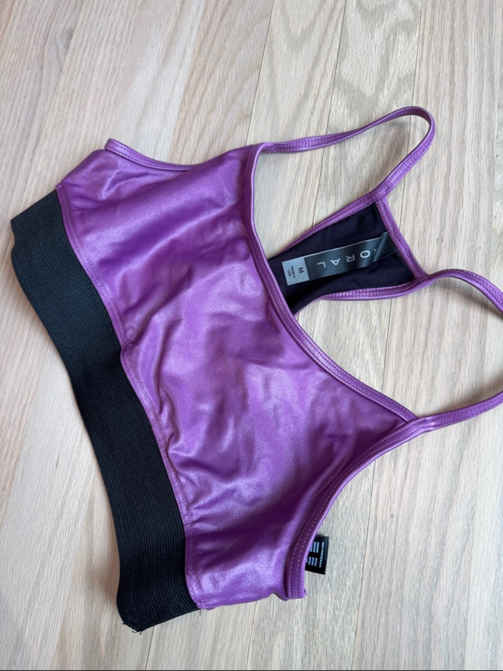 Koral - Purple Sports Bralette with Black Band - Size M